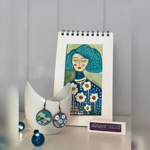 Bloom - Earrings - Watercolor Painting - Wearable Art - Abstract - Women&#39;s - Painting - Colorful
