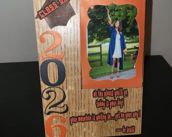 Graduation Wood Picture 5x7 Plaque (Custom) alternate numbers