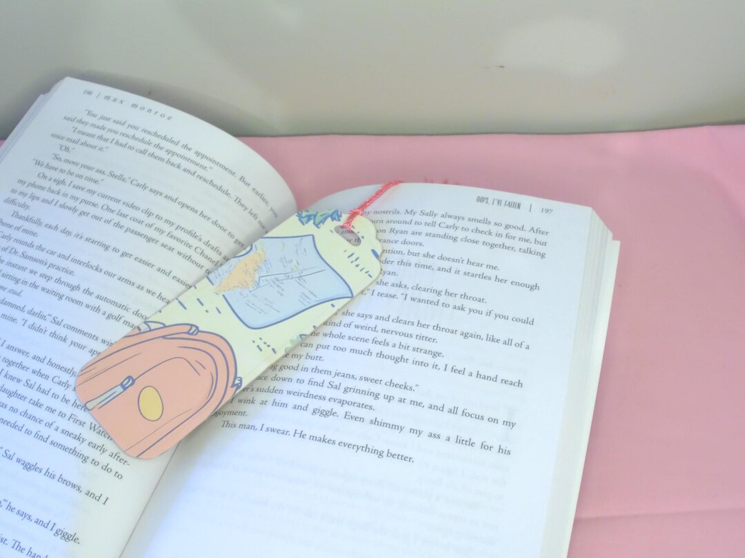 Wood Veneer Shaped Bookmark With Tassel- Backpack and Map - Etsy