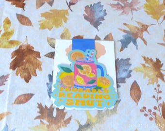 Magnetic Double-Sided Bookmark-Summer Drink Probably Reading Smut