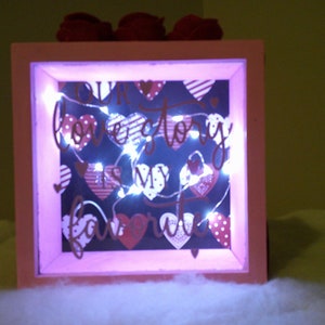 Our Love is my Favorite LED Lighted Shadow Box