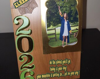 Graduation Wood Picture Plaque  5x7 (Custom) outlined numbers
