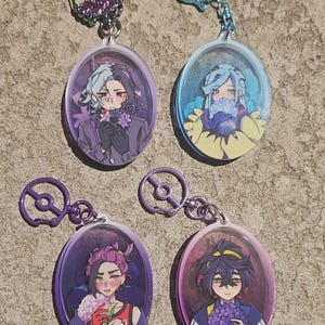 Pokeboys dried flower swivel keychain charms