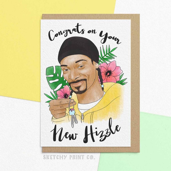 New House Card | Congrats On Your New Hizzle | Funny New Home Card | Send Your Card Direct With A Custom Message