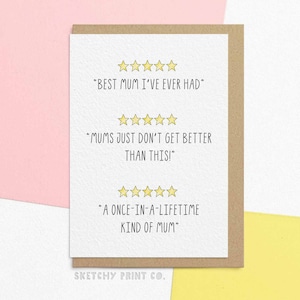 Funny Mother's Day Card For Mum | 5 Stars Review | Mothers Day Gift Ideas For Mom | Happy Mother's Day | Personalised Message