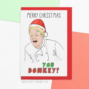 Carte de Noël drôle | Joyeux Noël, âne | Cartes de vœux de Noël coquines pour papa et fils gourmands | Envoi direct avec un message personnalisé