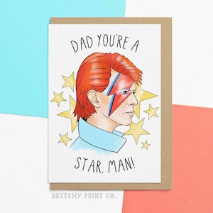 carte fête des pères | Papa, tu es un homme vedette | Carte drôle pour papa | Envoyez votre carte directement avec un message personnalisé