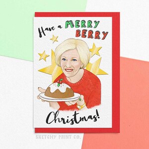 Lustige Weihnachtskarte | Have A Merry Berry Christmas | Lustige Weihnachtsfeiertags-Karte für Feinschmecker | Senden Sie Ihre Karte direkt mit einer benutzerdefinierten Nachricht