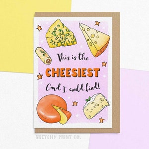 Grappige verjaardagskaart voor vriend | Kaasachtige kaart voor elke gelegenheid | Gelukkige verjaardagswensen voor kaasliefhebber | Gepersonaliseerd met uw bericht