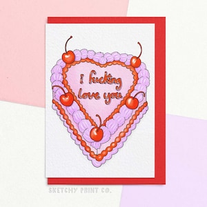 Lustige Valentinstagskarte | Ich liebe dich verdammt noch mal | Valentinskarte für Partner | Senden Sie Ihre Karte direkt mit einer personalisierten Nachricht