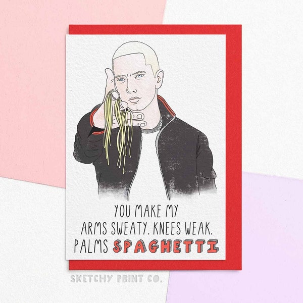 Funny Valentines Card | Knees Weak Palms Spaghetti | Send Your Card Direct With A Personalised Message