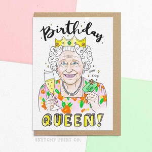 carte d'anniversaire | Reine d'anniversaire | Carte drôle pour un ami | Envoyez votre carte directement avec un message