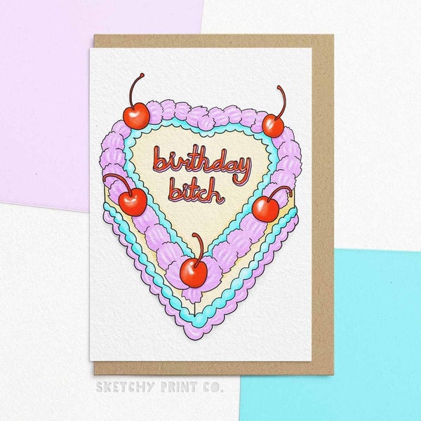 Funny Birthday Card For Best Friend | Birthday Cake | Personalised With Your Message | Gift Ideas For Her