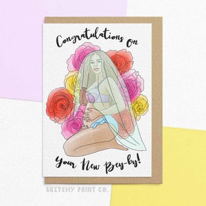 New Baby Card | Congratulations On Your New Bey-By | Baby Shower Card