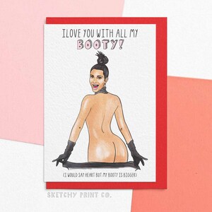 Freche Valentinstag Karte | Ich liebe dich mit meinem ganzen Hintern | Senden Sie Ihre Karte direkt mit einer persönlichen Nachricht