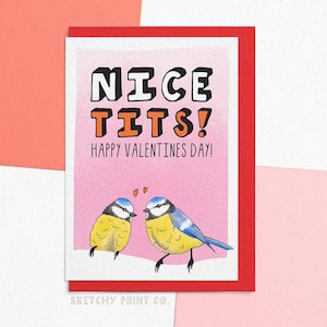 Lustige Valentinskarte | Schöne kleine Vögel | Freche Valentinstagskarte für Partner | Senden Sie Ihre Karte direkt mit einer personalisierten Nachricht