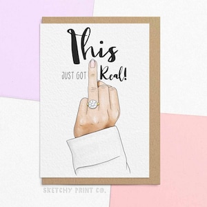 Carte drôle de mariage et de fiançailles pour le fiancé | Ceci vient de devenir réalité | Envoyez votre carte directement avec un message personnalisé