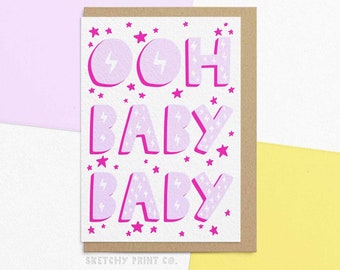 Funny New Baby Card | Ooh Baby Baby | Baby Shower Card | Congratulations