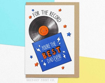 Fathers Day Card | For The Record, You Are The Best Dad | Funny Card For Dad | Send Your Card Direct With A Custom Message