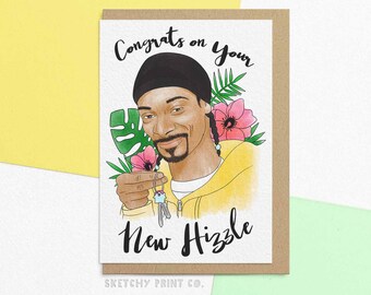 New House Card | Congrats On Your New Hizzle | Funny New Home Card | Send Your Card Direct With A Custom Message