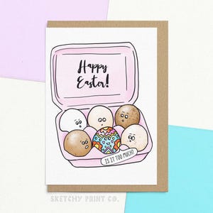 Carte de Joyeuses Pâques drôle pour le meilleur ami | Est-ce trop | Jolie carte de Pâques pour soeur | Envoi direct avec un message personnalisé