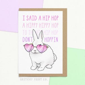 Lustige fröhliche Ostern Karte für Freund | Ich sagte, ein Hip Hop | Niedliche Osterkarte für Mann | Senden Sie Ihre Karte direkt mit einer benutzerdefinierten Nachricht