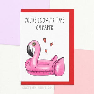 Grappige valentijnskaart voor vriend of vriendin | Verjaardagskaart voor man vrouw | Mijn type op papier | Rechtstreeks verzenden met aangepast bericht