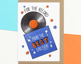 Funny Fathers Day Card For Dad | For Record Lover | Send Direct | Custom Message