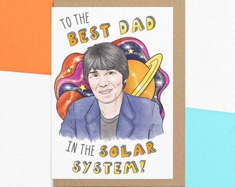 Funny Fathers Day Card | Best Dad In The Solar System | Custom Message