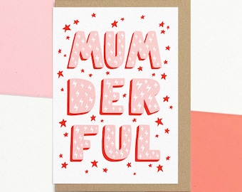 Jolie carte de fête des mères pour maman | Mumderful | Anniversaire de maman | Envoyer directement