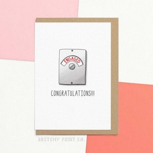 Funny Wedding & Engagement Card | Engaged Lock | Send Your Card Direct With A Personalised Message