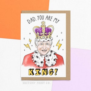 Grappige vadersdagkaart voor papa | Jij bent mijn koning! | Vader grappen | Direct verzenden met persoonlijk bericht