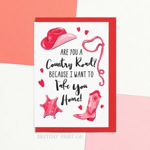 Carte de Saint-Valentin drôle | Carte d'anniversaire de musique country pour mari ou femme | Ligne de discussion Cheesy | Envoi direct avec un message personnalisé