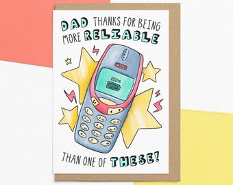 Funny Father's Day Card For Dad | 2000s Phone Joke | Personalised Message