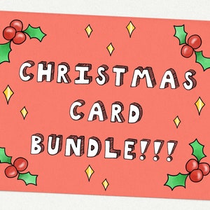 Lustiges Weihnachtskartenpaket | Wählen Sie 5 beliebige Karten | Weihnachtskartenpaket für Freunde und Familie
