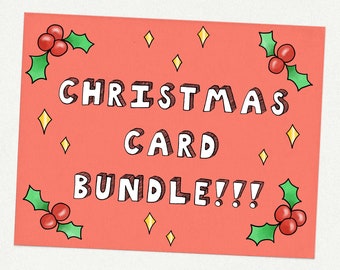 Funny Christmas Card Pack | Choose Any 5 Cards | Xmas Holiday Card Bundle for friends and family