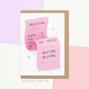 Carte drôle de jour de mariage pour couple nouvellement marié | Je viens de nous marier sans retour | Envoyer directement avec un message personnalisé | Félicitations le jour du mariage