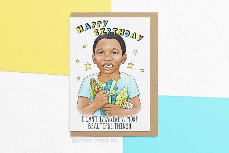Funny Birthday Card It's Corn Happy Birthday I Etsy UK