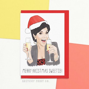 Carte de Noël amusante pour meilleur ami | Joyeux Noël ma chérie | Jolie carte de vœux de Noël pour soeur | Envoi direct avec un message personnalisé