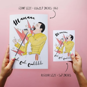 Our funny and cute cards come in two sizes! Choose Regular size 5x7 Inches or Giant size 8.8 x 11.7 inches aka A4.