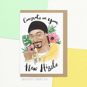 Nouvelle carte drôle pour la maison | Félicitations pour votre nouveau Hizzle | Carte de pendaison de crémaillère | Envoyez votre carte directement avec un message personnalisé