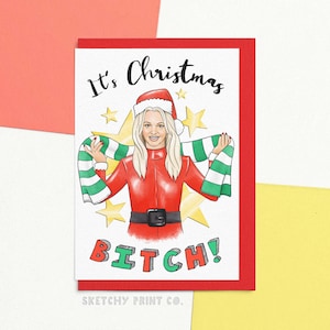 Carte de Noël drôle | C'est Noël, salope ! | Carte de Noël grossière pour le meilleur ami | Cartes de vœux | Envoyez votre carte directement avec un message personnalisé