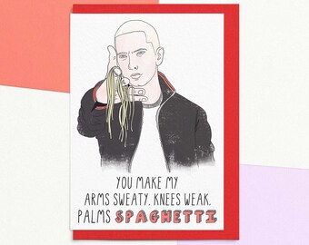 Funny Valentines Card For Boyfriend Or Husband | Knees Weak Palms Spaghetti | Send Direct