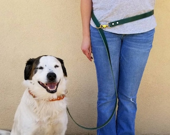 Genuine Leather Hands Free Leash for Dogs . Custom Made. - Etsy