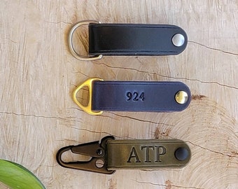 Personalized Leather Key Orbit Organizer w Washers, Custom Monogram Key Chain Fob Holder, Standard or Long, Made in U.S.A.
