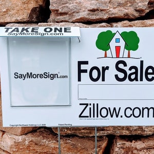 For Sale By Owner Sign, For Sale By Owner Sign with Brochure Box Includes Heavy Duty  Foot Stake, Brochure Box