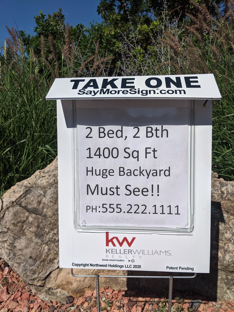 Keller Williams Real Estate Brochure Box With Heavy Duty Foot Stake