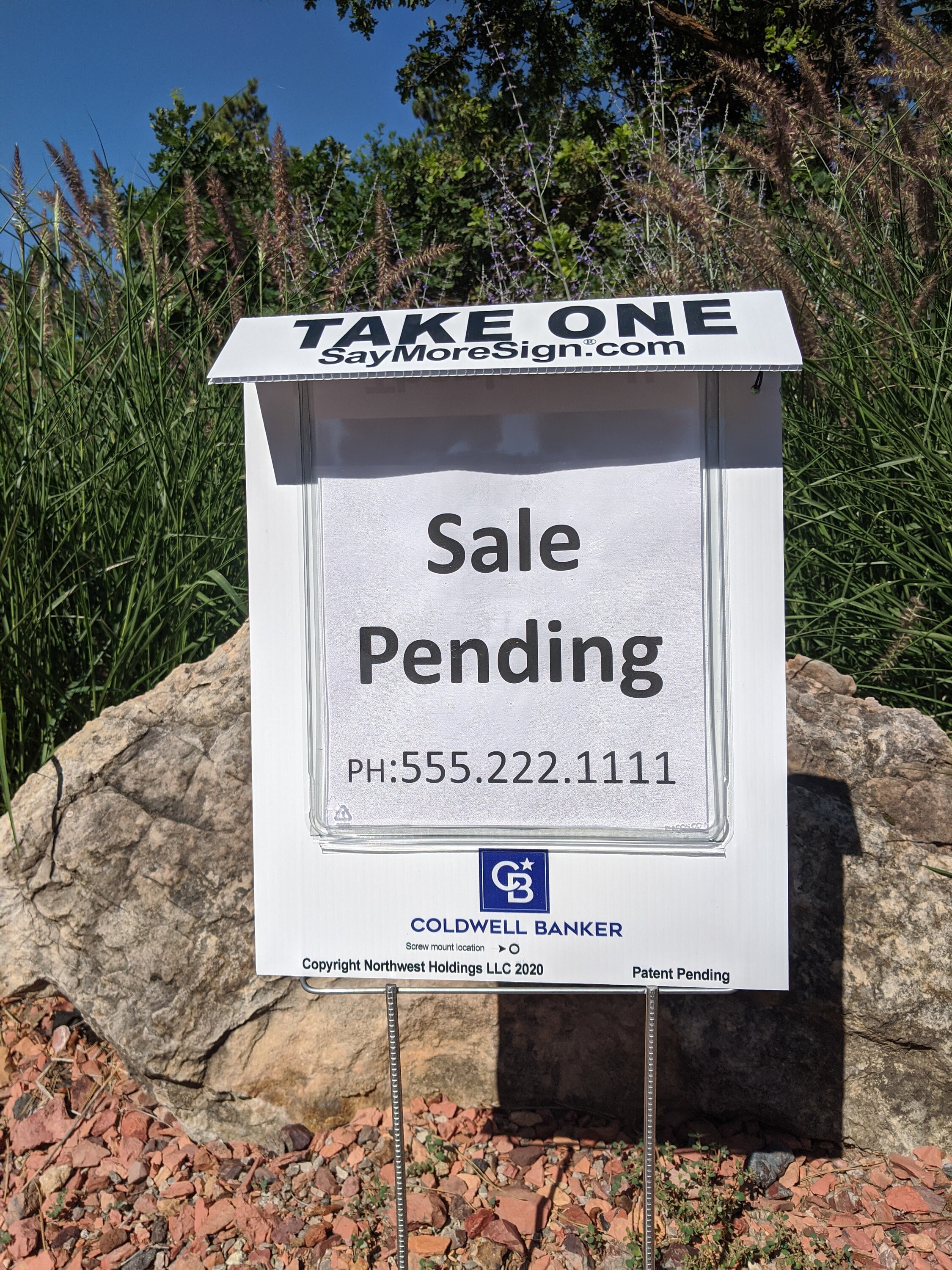 Coldwell Banker Real Estate Brochure Box With Heavy Duty Foot Stake