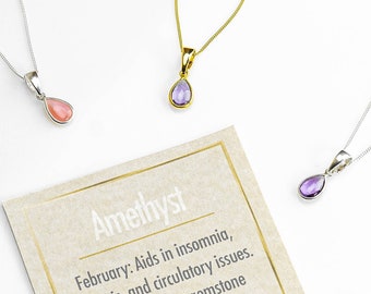 Gold Plated Birthstone Necklace