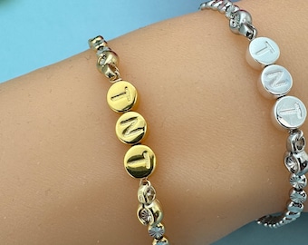 TNT Diamond Bracelet in Gold and Sterling Silver. Personalized